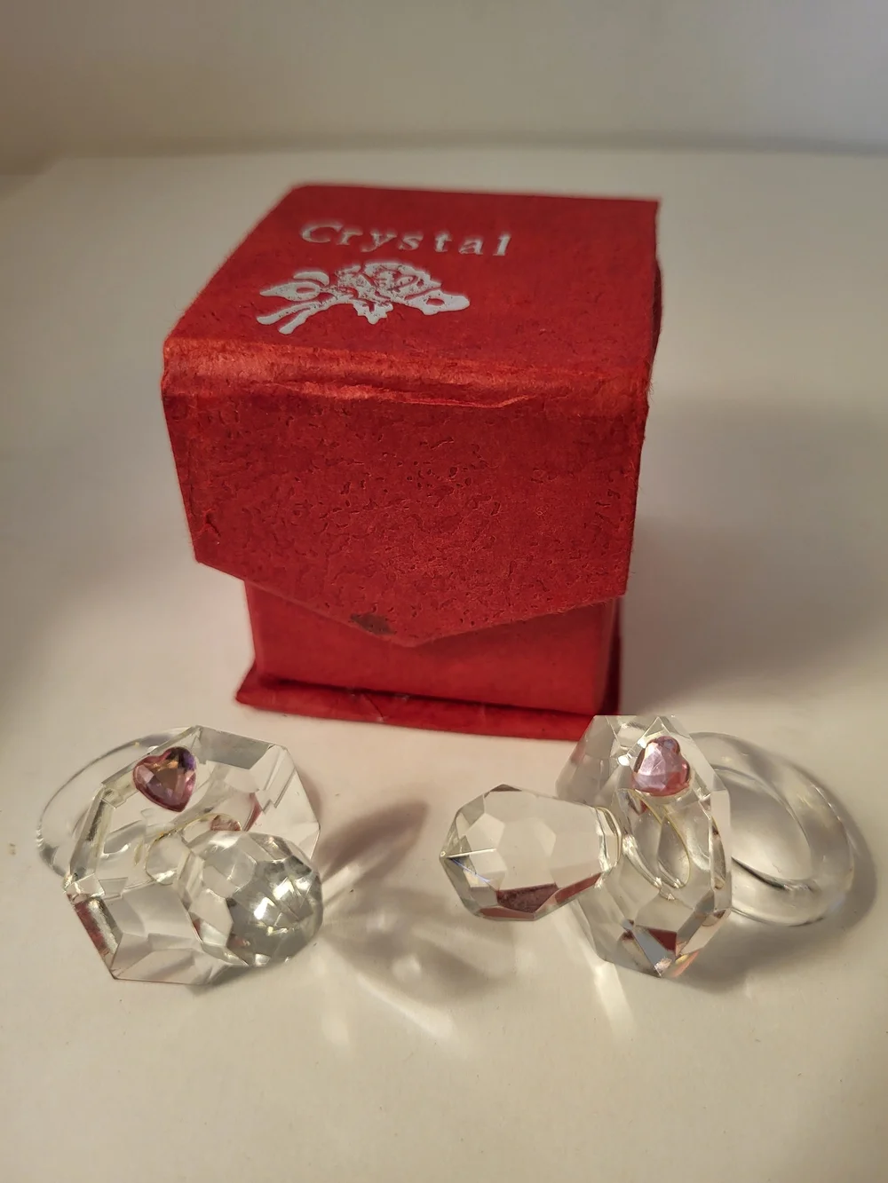 Two vintage faceted crystal baby girl pacifiers 2